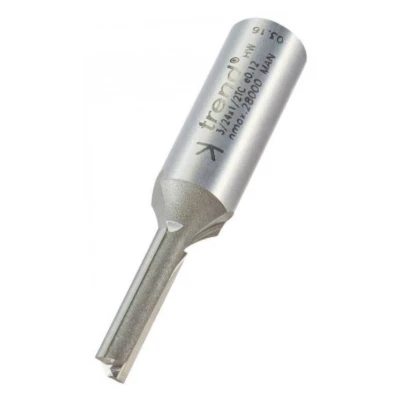 Image of Trend Professional Straight Two Flute Router Cutter, 1/2 Inch Shank, 6mm Cut Diameter, Tungsten Carbide Tipped, 3/24X1/2TC