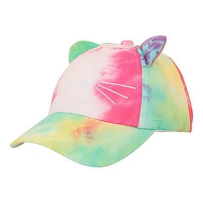 Image of DAISHIAO Children&#039;s Hats Baseball Cap with Cute Cat Ears Sunhat Wide Brim Visor Hat Beach Outdoor Summer UV Protection