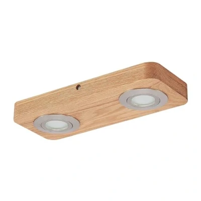 Image of Ceiling Light &#039;Mikari&#039; (Modern) in Brown Made of Wood for e.g. Living Room &amp; Dining (2 Sources,) from Lindby floodlight, Spotlight
