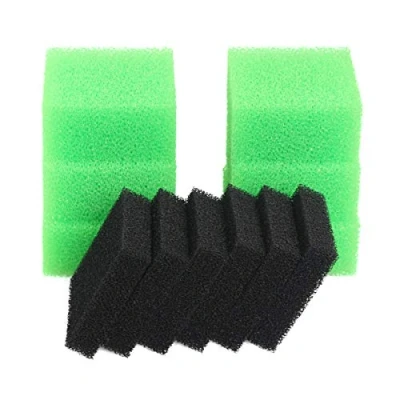 Image of INGVIEE Compatible 6 x Green Nitrate and Black Carbon Aquarium Filter Sponge for Juwel Compact/Bioflow 3.0