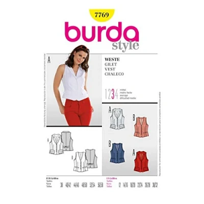 Image of Burda Sewing Pattern 7769 Vest Sizes 10 22
