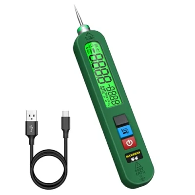 Image of MAXRIENY AC Rechargeable Voltage Tester Pen 12 300V Large Screen Single Pole Electrical Leak with Buzzer and Visual Alarm Live Wire Phase Detector Flashlight