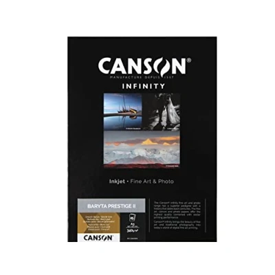 Image of Canson Infinity Baryta Prestige II Smooth White Inkjet Photo Paper, 340gsm, A3, 25 Sheets, Acid Free, Ideal for Professional Photographers