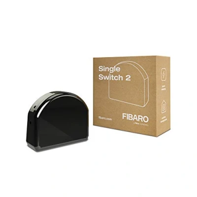 Image of FIBARO Single Switch 2/Z Wave Plus Relay Switch, Wireless On Off Trigger, FGS 213, Black