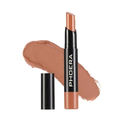 Image of PHOERA Ultra Matte Non Transfer Lipstick, 24hr Long Lasting, Waterproof, Smudge Resistant, High Intensity Colour, Creamy Matte, Hypoallergenic (301 VIBEKE)