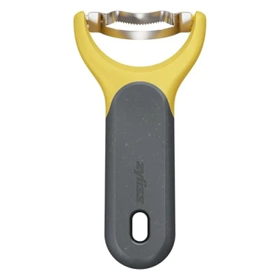 Image of Zyliss Corn Stripper, Extra Sharp Stripper for on The Cob Sweetcorn with Sustainable Wheatstraw Comfy Grip, Cover Safety, Stainless Steel, Dishwasher Safe