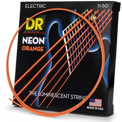 Image of DR Strings Hi Def Neon Orange Electric Heavy