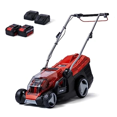 Image of Einhell Power X Change 36/36 Cordless Lawnmower With Battery (x2) and Charger 36V Brushless Motor, 36cm Cutting Width, 40L Grass Box, 6 Heights GE CM Li Electric Lawn Mower