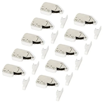 Image of Emuca 1275415 Mini latch/automatic pressure lock for hinged furniture door, Set of 10 pcs