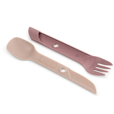 Image of UCO Recycled ECO Switch Spork 2 Piece Integrated Camping Utensil Set, Plum Purple