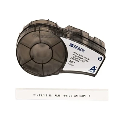 Image of Brady Polypropylene Tape for BMP21 PLUS; LAB; BMP21, 9.53 mm x 6.40 m, Black on White