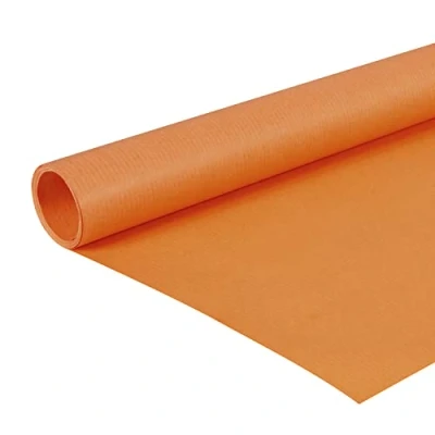 Image of Clairefontaine 195758C One Roll Kraft Laid Paper Colour: Orange Dimensions: 10x0.70m 65g Gift Wrapping, DIY, Crafts