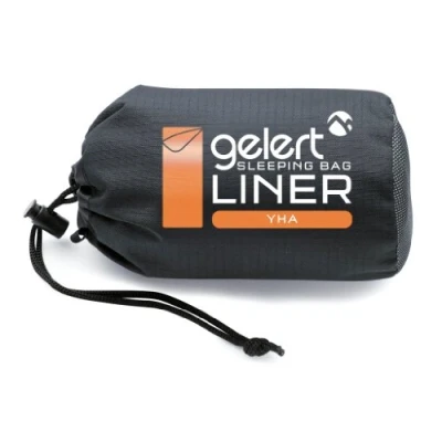 Image of Gelert Sleeping Bag Liner White Liner/Black Stuff Sac