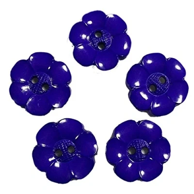 Image of Large Daisy Flower Feature Buttons 22mm Pack of 5 (Purple)