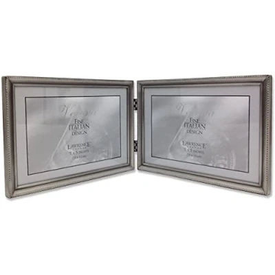 Image of Lawrence Frames Bead Border Design, 7x5 Double, Pewter