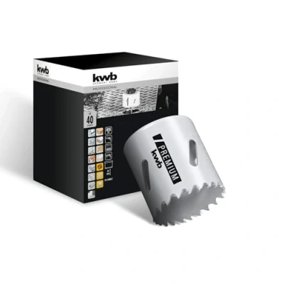 Image of kwb HSS bi metal hole saw Ø 40 mm, 8% cobalt alloy with progressive vario toothing and high precision for versatile use