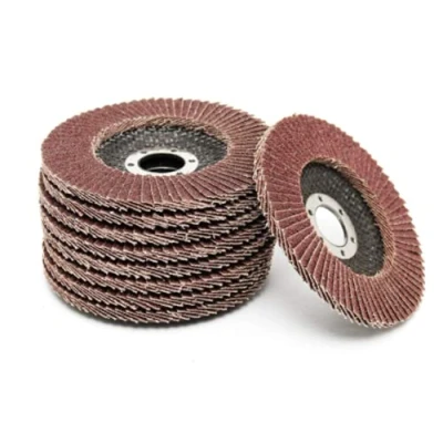 Image of Garden Mile 6 x 40 GRIT 115mm Heavy Duty Grift Flap Discs Aluminium Oxide Grinding and Sanding Disc Angle Grinder Power Tool Attachment for Metal Wood &amp; Plastic