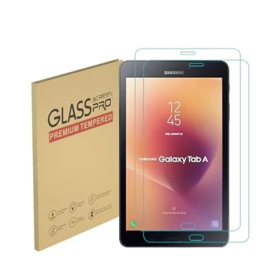 Image of HYGMOCC Screen Protector for Samsung Galaxy Tab A 8.0 inch (2017) (SM T380 Model Only) Tempered Glass Film, 9H Hardness,Anti Scratch,Case Friendly,Bubble Free (2 pcs)