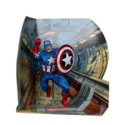 Image of McFarlane Marvel Captain America 1:10th Scale Collectible with Scene (Captain #100) Toys