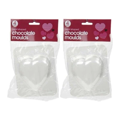 Image of Welari 2 x 4piece Heart Shaped Chocolate Cake Moulds Valentine Day Cupcake Muffin Pie Baking Celebration Tea Sweet Gift Present (8piece)
