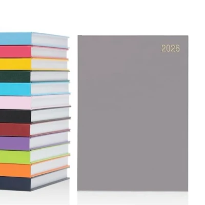 Image of evelay 2026 Diary A4 A5 Day to Page Hardback Full Year Planner Organiser Journal (A5 a Day, Grey)