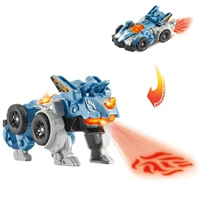 Image of VTech Switch &amp; Go Dinos Spike, The Triceratops Transformable Dinosaur in Vehicle, Color (3480 542922)