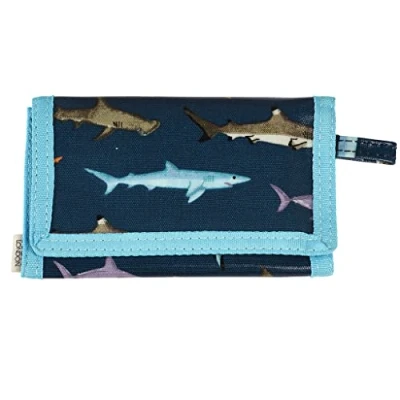 Image of Rex London Children&#039;s Tri fold Sharks Oilcloth Wallet