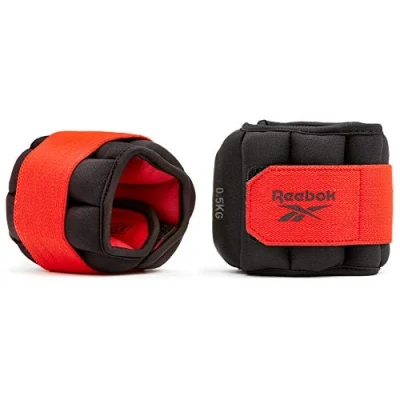 Image of Reebok Unisex&#039;s Flexlock Ankle Weights, Black, 0.5 kg