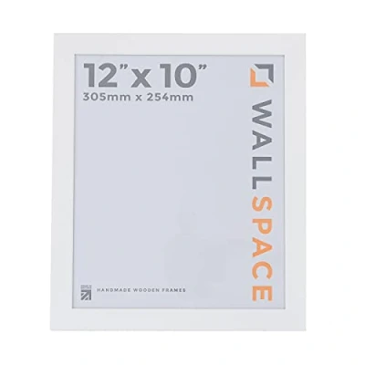 Image of Wall Space 12x10 White Frame Matt Picture 12 x 10 inches 10x12 Frames made from WOOD with REAL GLASS Photo