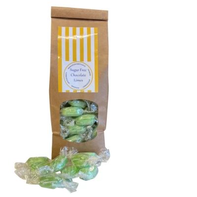 Image of Pots of Sweets 300g Bag Stockleys Sugar Free Chocolate Limes