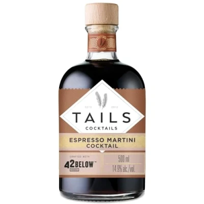 Image of TAILS Cocktails Espresso Martini Cocktail, Ready to Drink Premixed Vodka 14.9% ABV, 50cl / 500ml