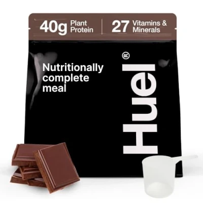 Image of Huel Black Edition Nutritionally Complete 100% Vegan Gluten Free Less Carbs More Protein Powdered Meal (Chocolate, 1 Bag)