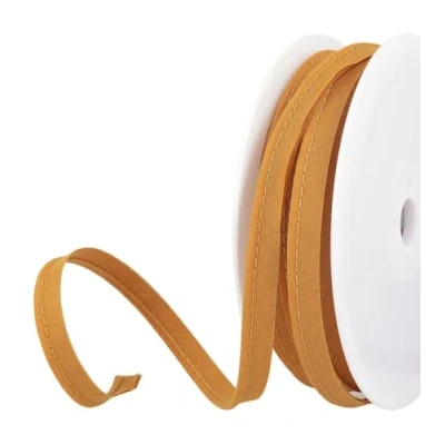 Image of Flanged 10mm wide piping cord 2 mm 100% Cotton bias binding cut Per Metre mustard
