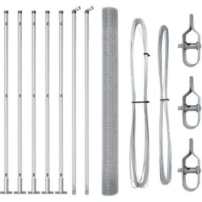 Image of vidaXL Fence Post Set of 2 Galvanised steel 10 x 1.5 m Durable