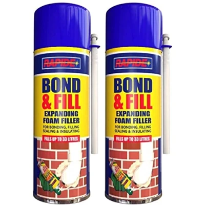 Image of Yorkshire Homeware Expanding Foam Filler PU Expansion Insulation Bonding Filling Sealing Insulating Spray Cans Pack of 2