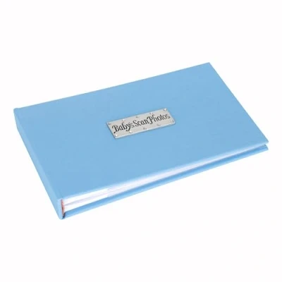 Image of Metal Planet Ltd Baby&#039;s Scan photos Denim blue photo album (Holds 40 6x4 inch size) Gift