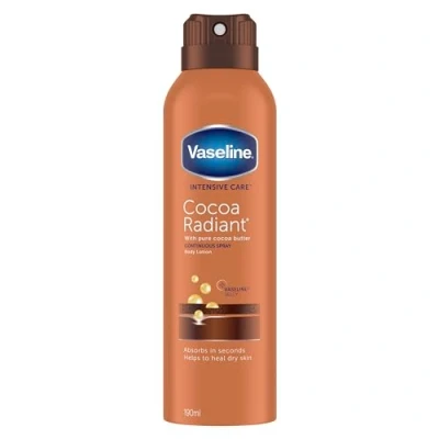 Image of Vaseline Intensive Care Cocoa Radiant Spray Moisturiser with jelly for very dry skin 190 ml