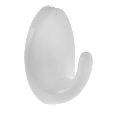 Image of Centurion HE98P Medium Plastic Self Adhesive Oval Hooks, 38mm, White Pack of 2, Multi Colour, 40 mm, Set 2 Pieces