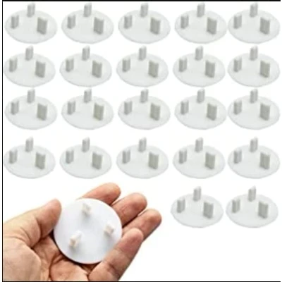 Image of 12/24 Pack Baby/Child Proof Plug Socket Safety Cover Protector Protection Guard Round 3 Pin UK (24 Pack)