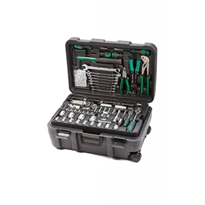 Image of Mannesmann Tool Box, 122 Pieces (PORTABLE_TOOL_BOX, includes Sockets and Bits in Chrome Vanadium Steel, VPA GS Approved, 10 Years Warranty)