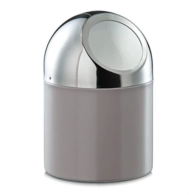 Image of Zeller Tabletop Waste Container, Wood, Taupe, 12 x 18 cm