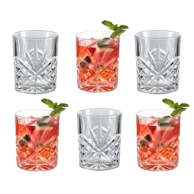 Image of 6xRoyal Cuisine 300ml Whisky Water Drinking Glasses Brandy Shot Whiskey Glass Tumbler Crystal Clear Scotch Vodka Rum Juice Drinkware Glassware