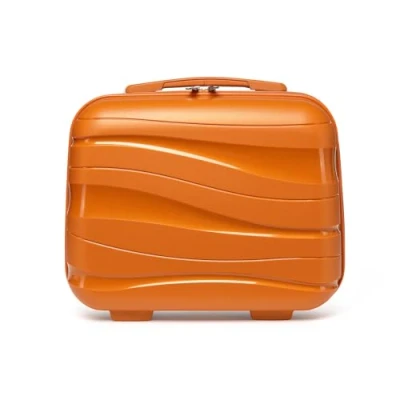 Image of Kono Lightweight Polypropylene Carrying Case Hard Shell Cosmetic Travel Bag Mini 14&quot; Luggage Organizer (Orange)
