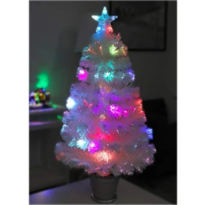 Image of Christmas Concepts 3ft (36 Inch) Fibre Optic Irridsecent Tree with LED Lights (Irridescent Colour Change)