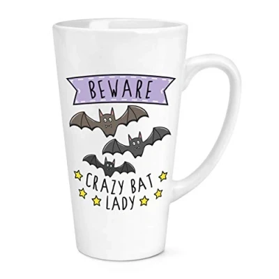 Image of Beware Crazy Bat Lady 17oz Large Latte Mug Cup