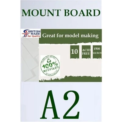 Image of Protectafile Studland A1,A2,A3,A4 White Mount Board Antique (10 Sheets) (A2) Acid Free (Cream Core)