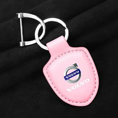 Image of JJRY Car Keychain Genuine for Volvo XC60 XC90 S90 S60 V90 V60 Keyring Key Chain Holder Accessories,Pink style