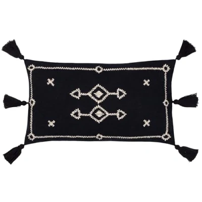 Image of Yard Folis Embroidered Polyester Filled Cushion