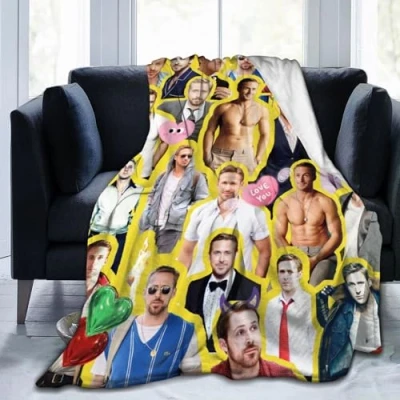 Image of Moonforever Blanket Ryan Gosling Soft and Comfortable Wool Fleece Throw Blankets for Decor Sofa Office car Home,Cozy Plush Camping Yoga Travel Decoration Beach Gift