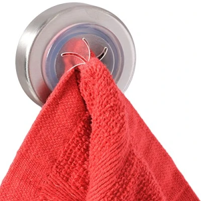 Image of Stainless Steel Self Adhesive Tea Towel Holder Easy Use Push &amp; Grip Hand Cloth